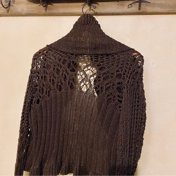 🪶OGO Geral Paris Boho Crochet Bell-Sleeve Sweater Cardigan-S/M - Picture 4 of 16